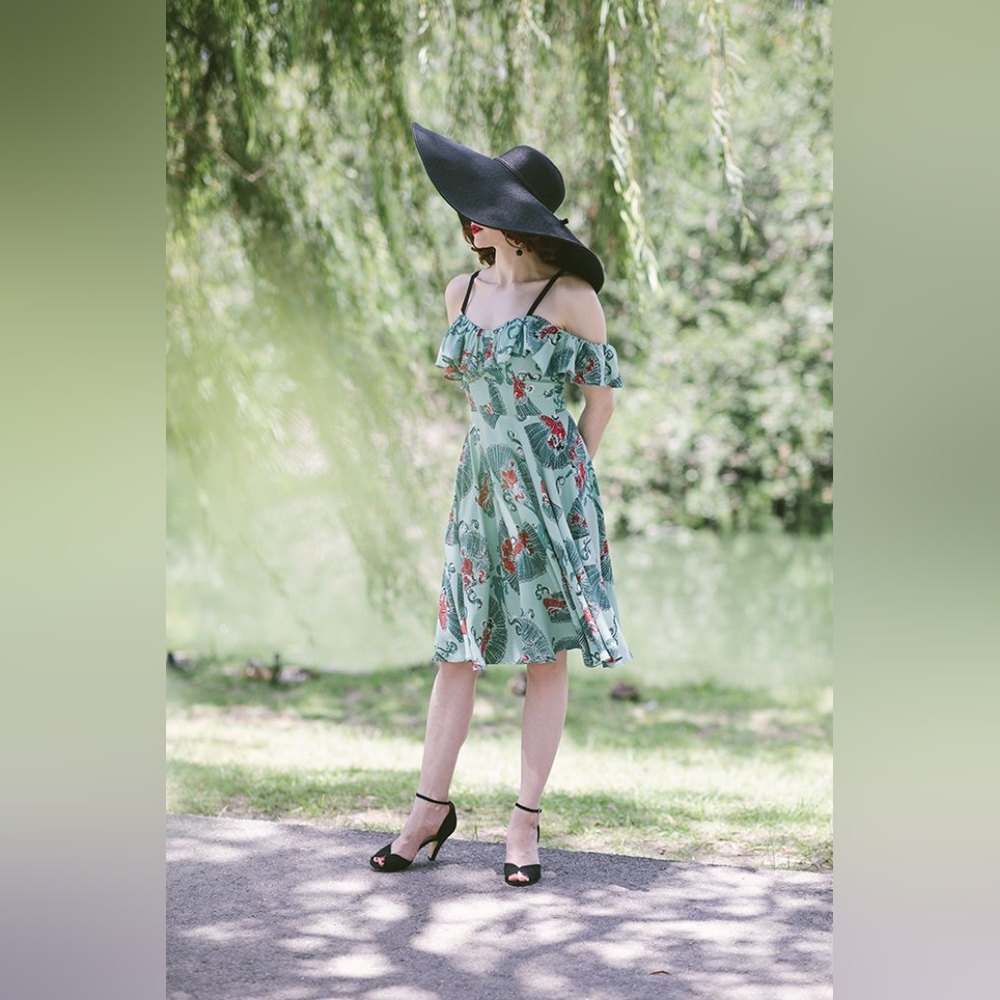 Trashy Diva Absinthe and Black Fan Dress